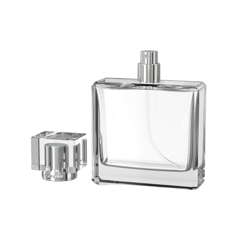 Hot sale 100ml plain glass perfume spray bottle with perfume cap in stock