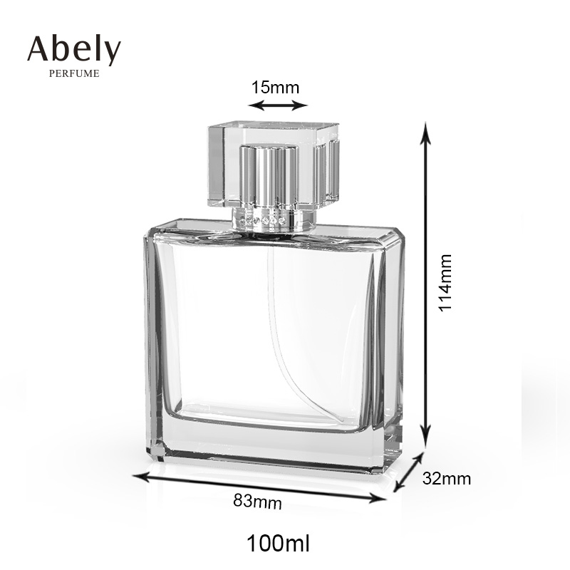 Hot sale 100ml plain glass perfume spray bottle with perfume cap in stock