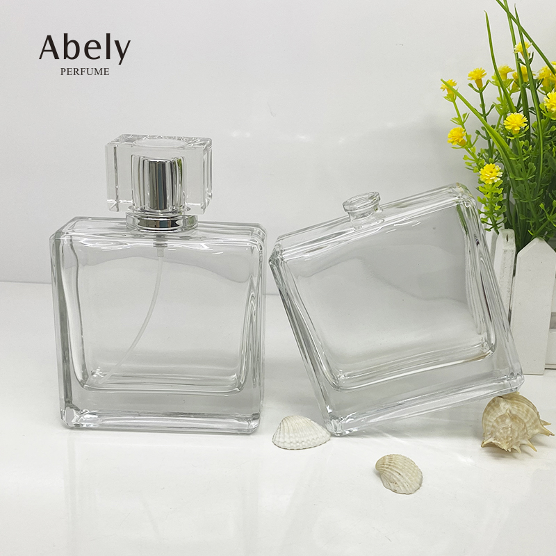 Hot sale 100ml plain glass perfume spray bottle with perfume cap in stock