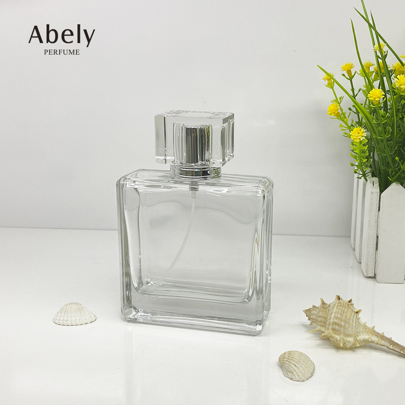 Hot sale 100ml plain glass perfume spray bottle with perfume cap in stock