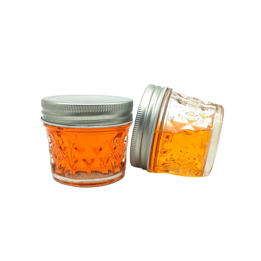 Hot sale 100ml transparent jam jar glass honey jar with screw cap