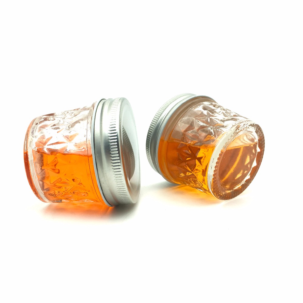 Hot sale 100ml transparent jam jar glass honey jar with screw cap