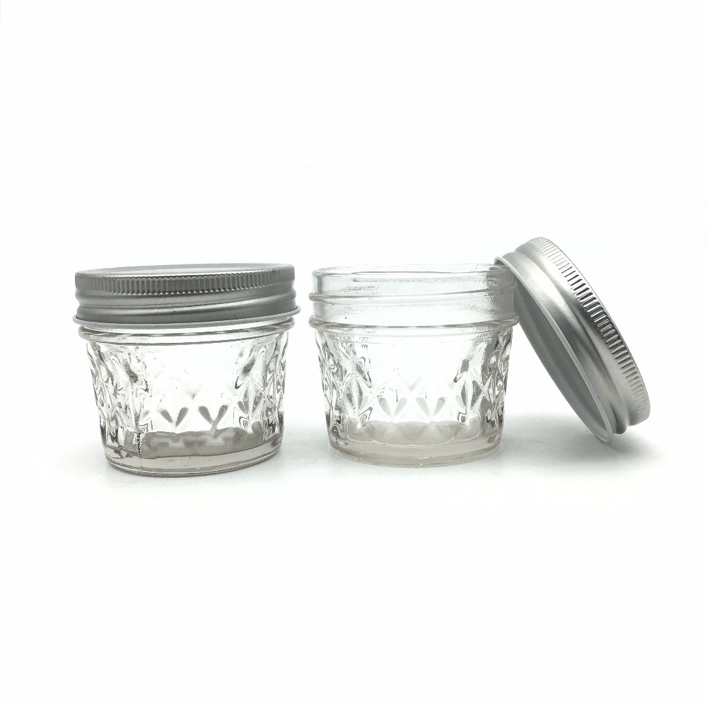 Hot sale 100ml transparent jam jar glass honey jar with screw cap