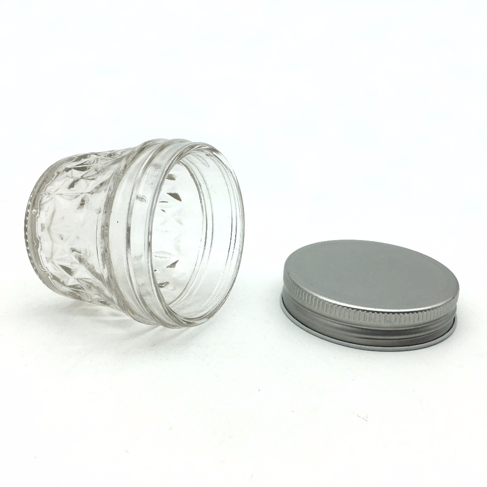 Hot sale 100ml transparent jam jar glass honey jar with screw cap
