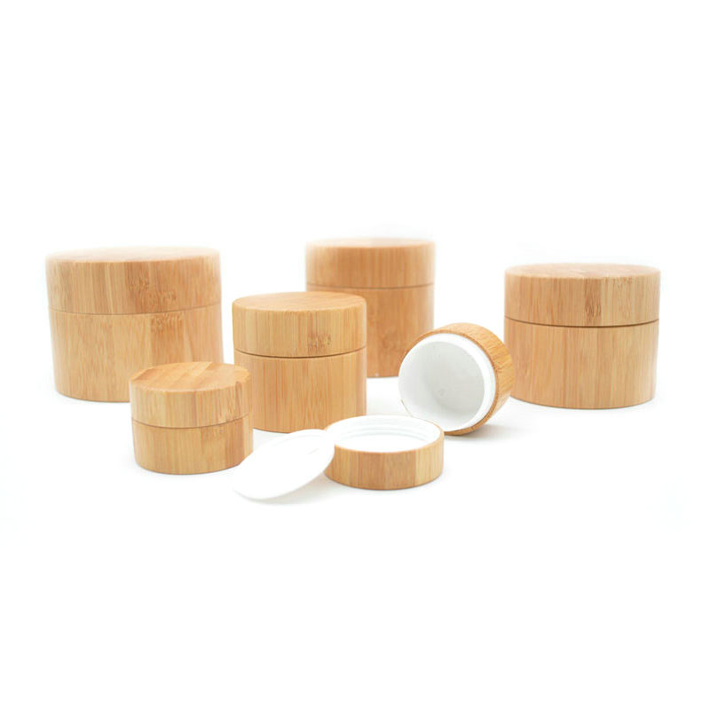 Hot sale 10g 20g 50g 100g 150g 200g bamboo wooden cream jar with pp inner