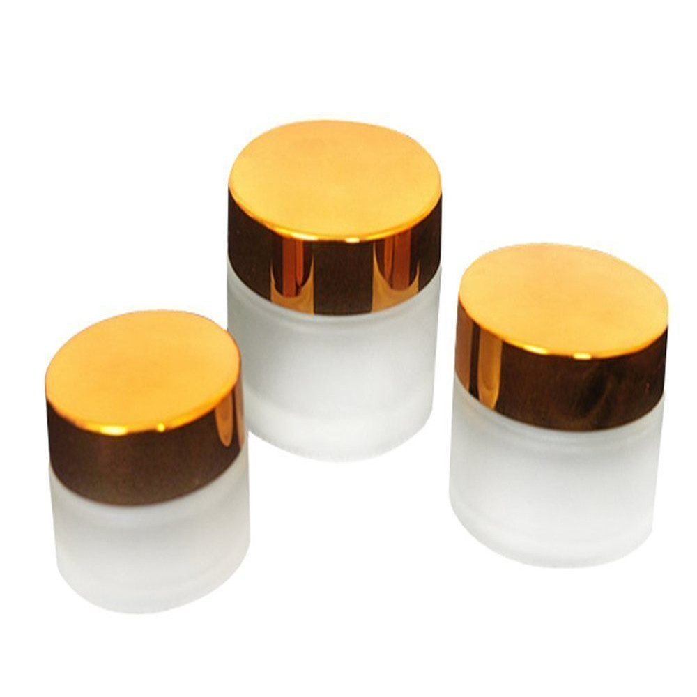 Hot sale 10ml 15ml 20ml 30ml 50ml 100ml Frosted Clear Black Glass Cosmetic Cream Jar With Black Aluminum Lid