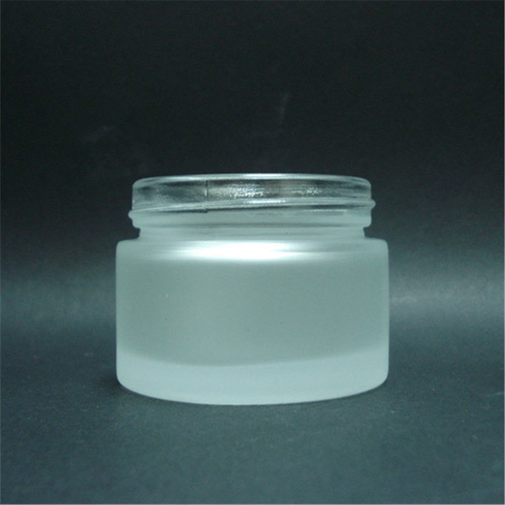 Hot sale 10ml 15ml 20ml 30ml 50ml 100ml Frosted Clear Black Glass Cosmetic Cream Jar With Black Aluminum Lid