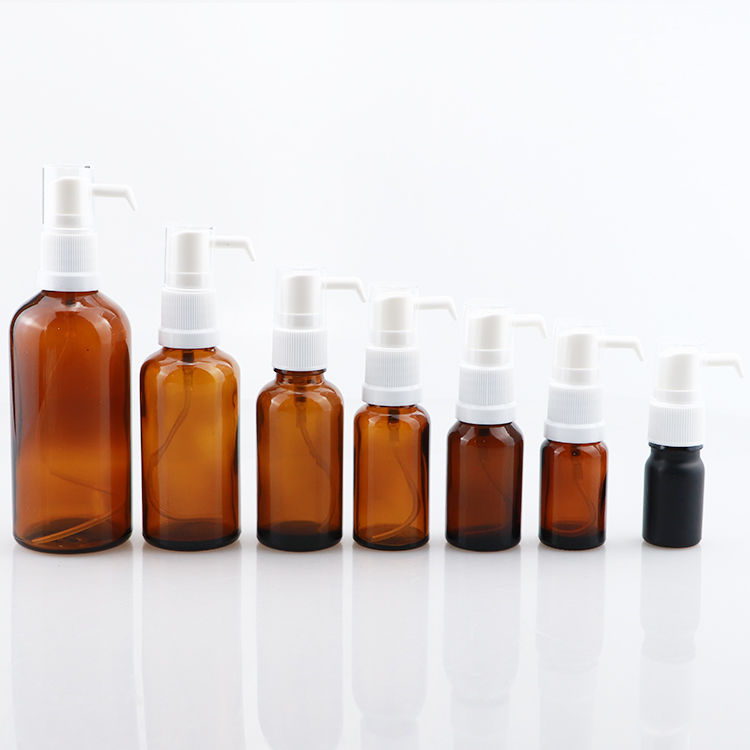 Hot sale 10ml 30ml 50ml Amber Glass Nasal Spray Glass Bottle With Spray