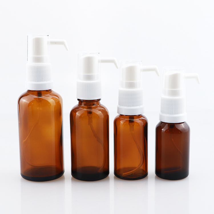 Hot sale 10ml 30ml 50ml Amber Glass Nasal Spray Glass Bottle With Spray