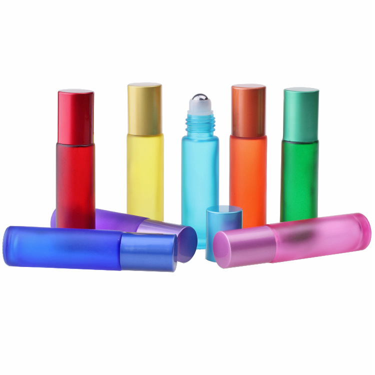 Hot sale 10ml frosted glass roller bottle essential oil roller bottle