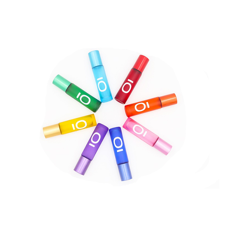 Hot sale 10ml frosted glass roller bottle essential oil roller bottle