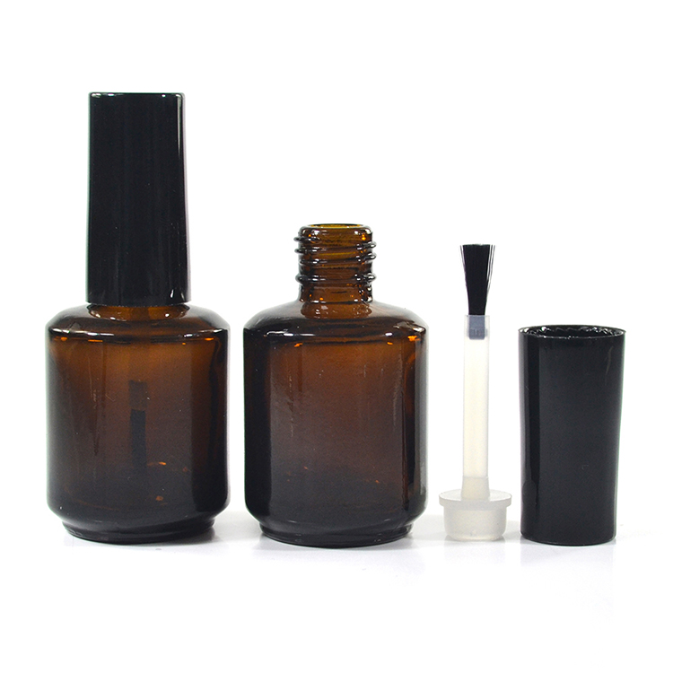 Hot sale 10ml matte black glass nail polish bottle with screen printing and hot stamping