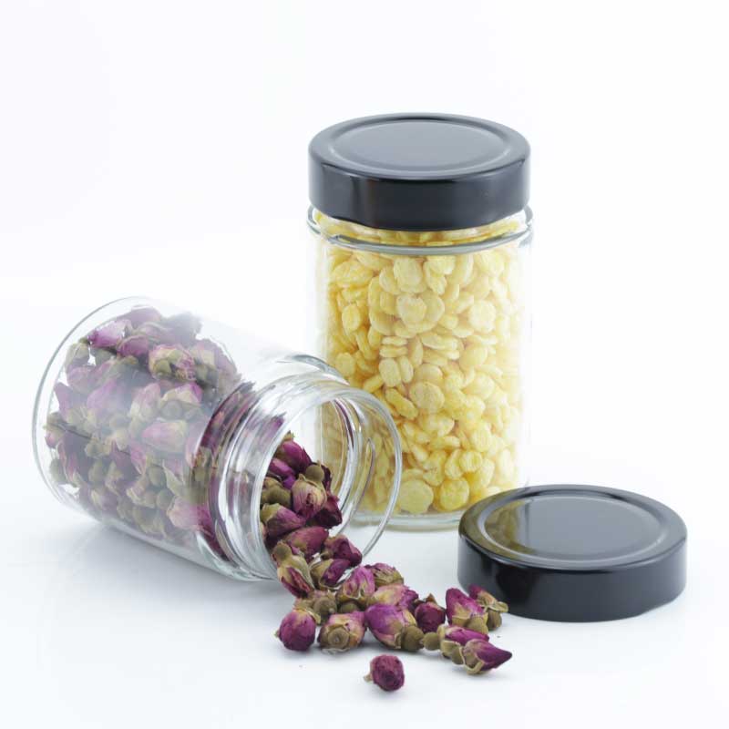 Hot sale 120ml 200ml 320ml 380ml 500ml round empty honey jam pickles storage jar