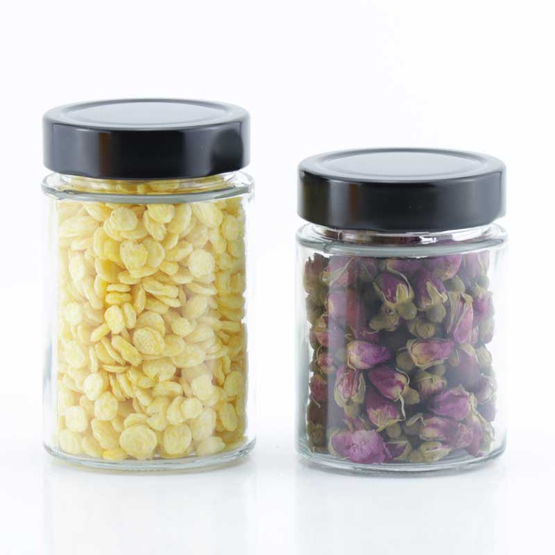 Hot sale 120ml 200ml 320ml 380ml 500ml round empty honey jam pickles storage jar