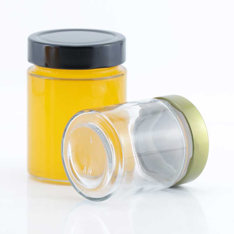 Hot sale 120ml 200ml 320ml 380ml 500ml round empty honey jam pickles storage jar