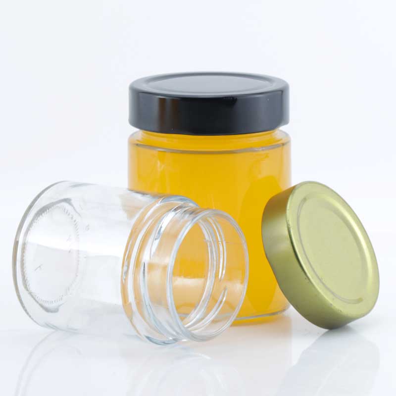 Hot sale 120ml 200ml 320ml 380ml 500ml round empty honey jam pickles storage jar