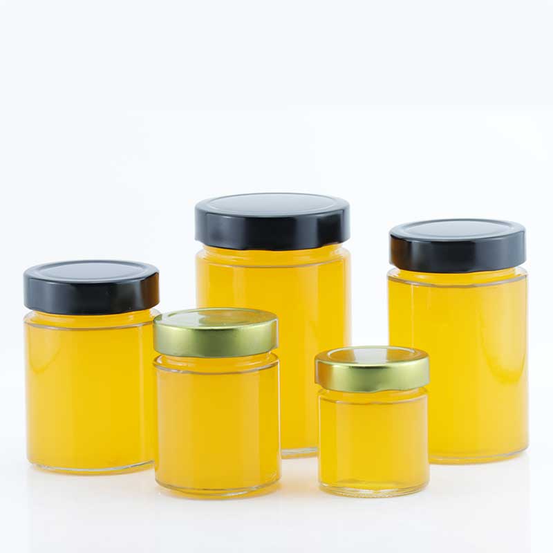 Hot sale 120ml 200ml 320ml 380ml 500ml round empty honey jam pickles storage jar