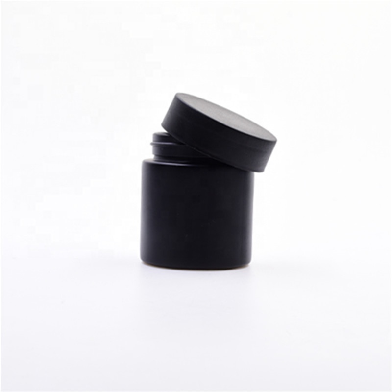 Hot sale 120ml coating black empty round cosmetic jars cbd flower packaging candle holder child proof glass jars and bottles