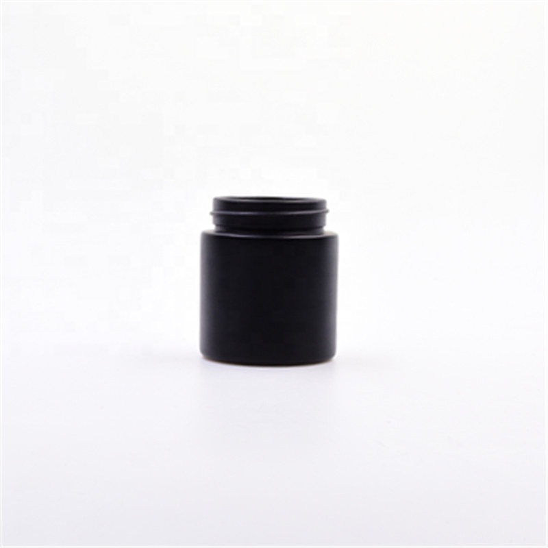 Hot sale 120ml coating black empty round cosmetic jars cbd flower packaging candle holder child proof glass jars and bottles