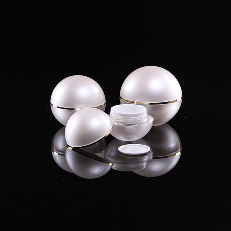 Hot sale 15 30 50g skin care empty ball shape acrylic cream jar for plastic cosmetic packaing