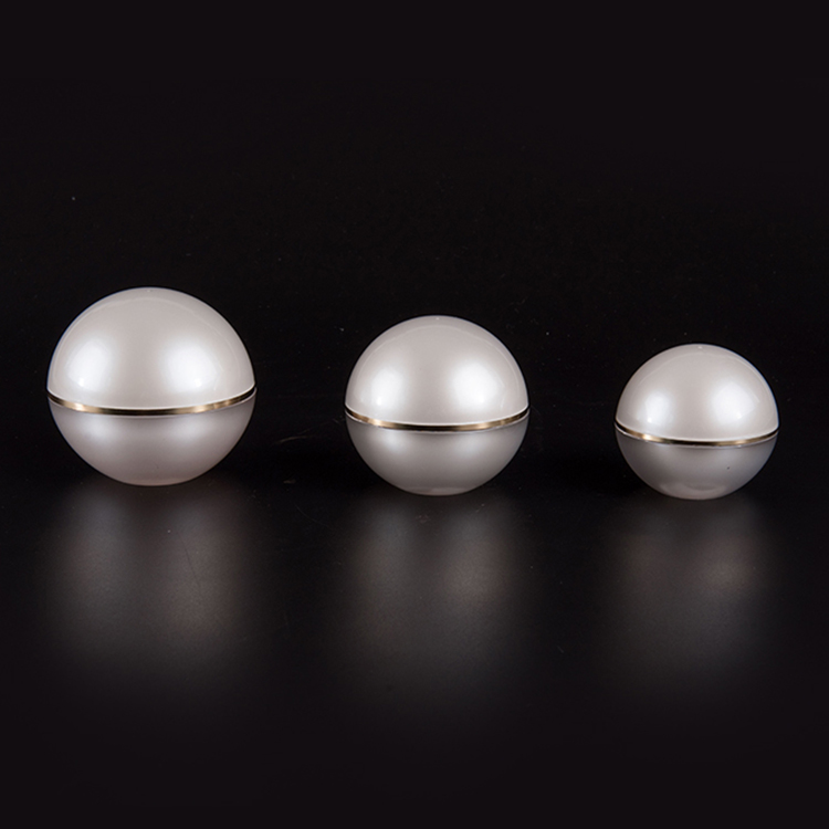 Hot sale 15 30 50g skin care empty ball shape acrylic cream jar for plastic cosmetic packaing