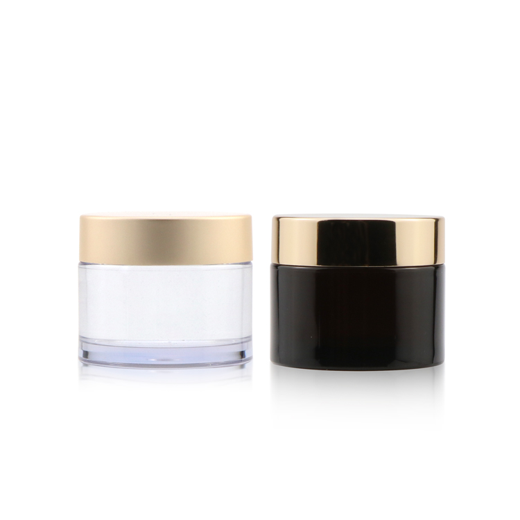 Hot sale 15 50 g wide mouth empty cosmetic gel container round black cosmetic jar plastic with lids for face care