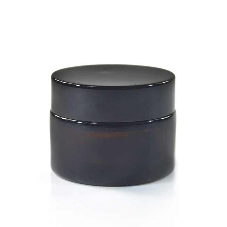 Hot sale 15g 20g 30g 50g frosted glass cosmetic cream jar with aluminum lid