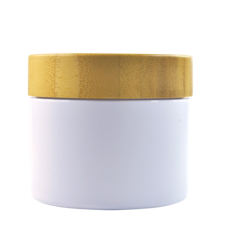 Hot sale 15g 30g 50g 100g 150g 250g cosmetic frosted clear cream PP bamboo jar with lid