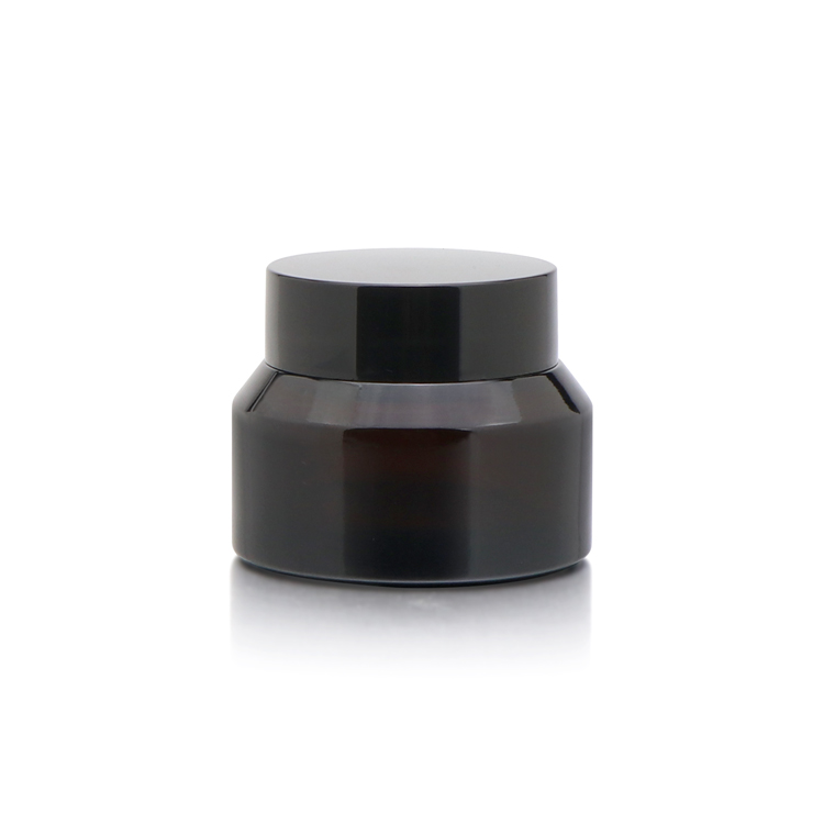 Hot sale 15g 30g 50g 100g empty cylinder shape makeup cream dark glass jar for cosmetic cream with screw top cap