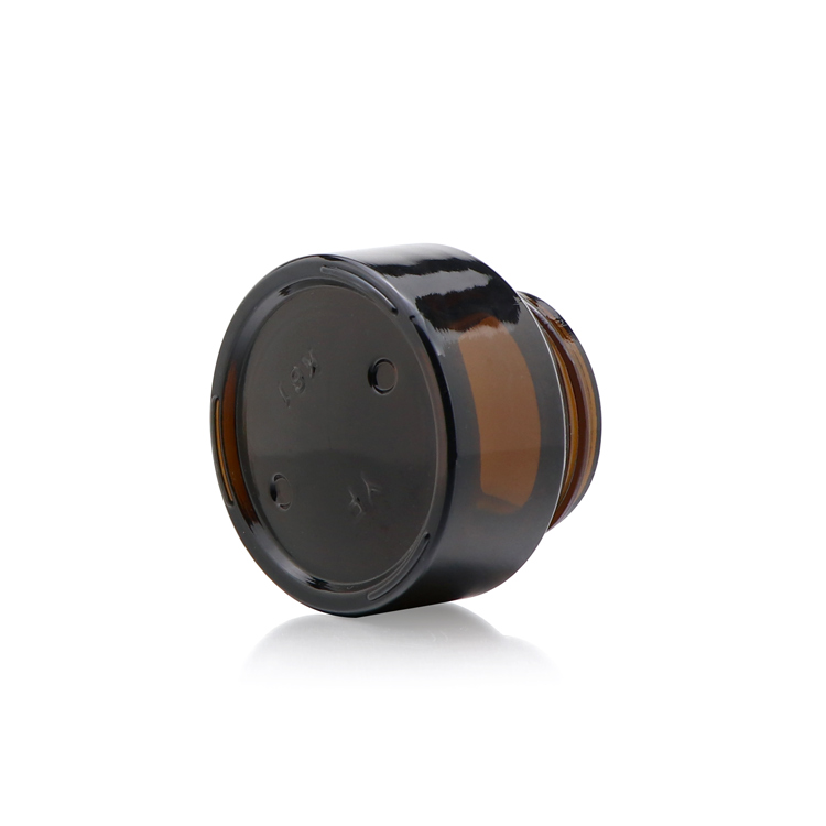 Hot sale 15g 30g 50g 100g empty cylinder shape makeup cream dark glass jar for cosmetic cream with screw top cap
