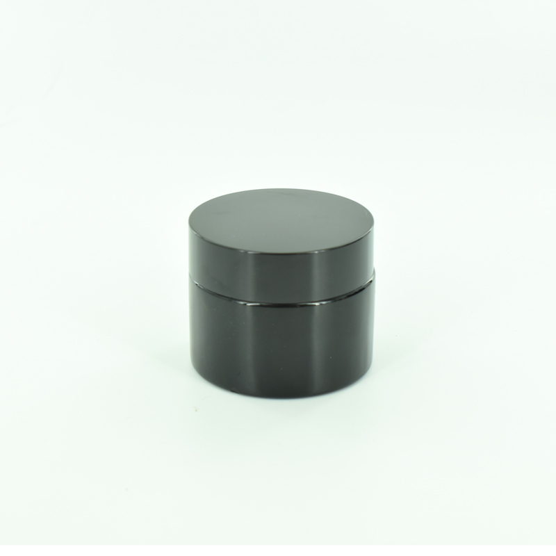 Hot sale 15g 30g 50g UV-proof dark violet black glass cream jar