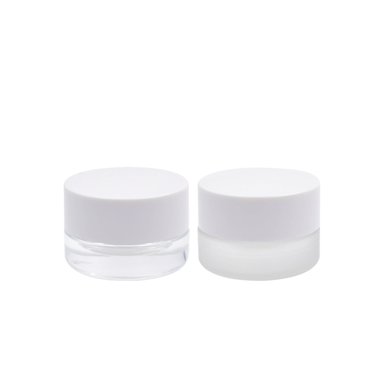 Hot sale 15g 30g 50g clear glass jar skin care glass face cream jar with screw cap and gasket