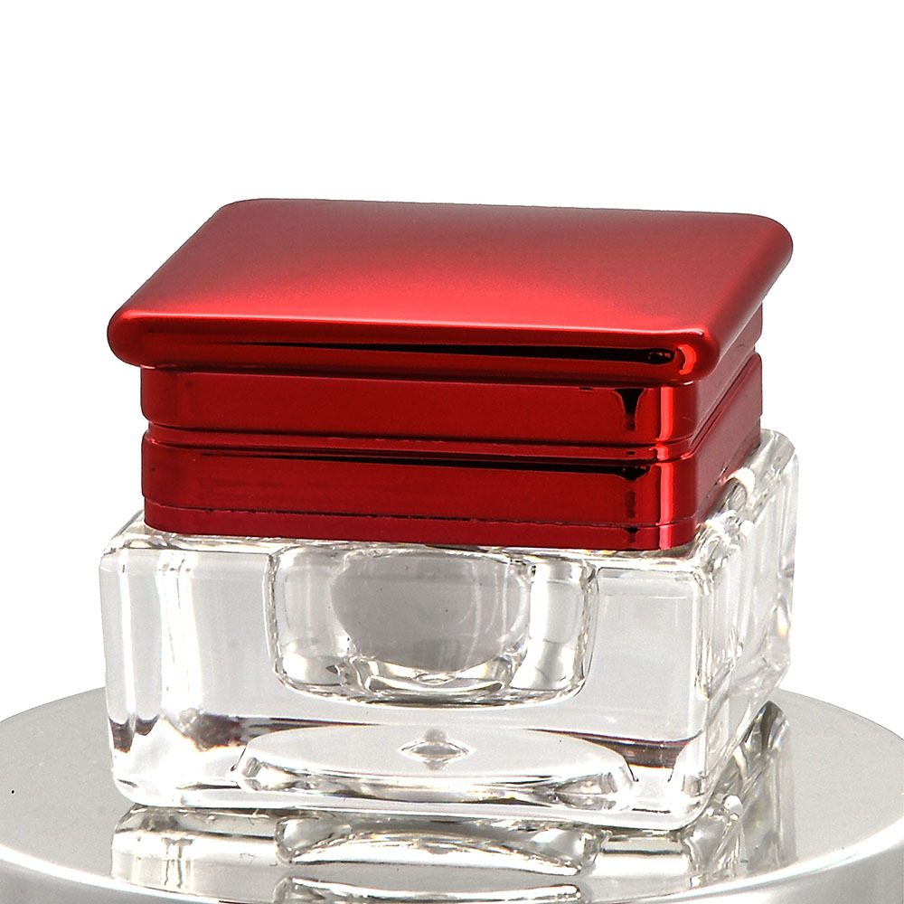 Hot sale 15g Acrylic square shape crystal portable split cream jar