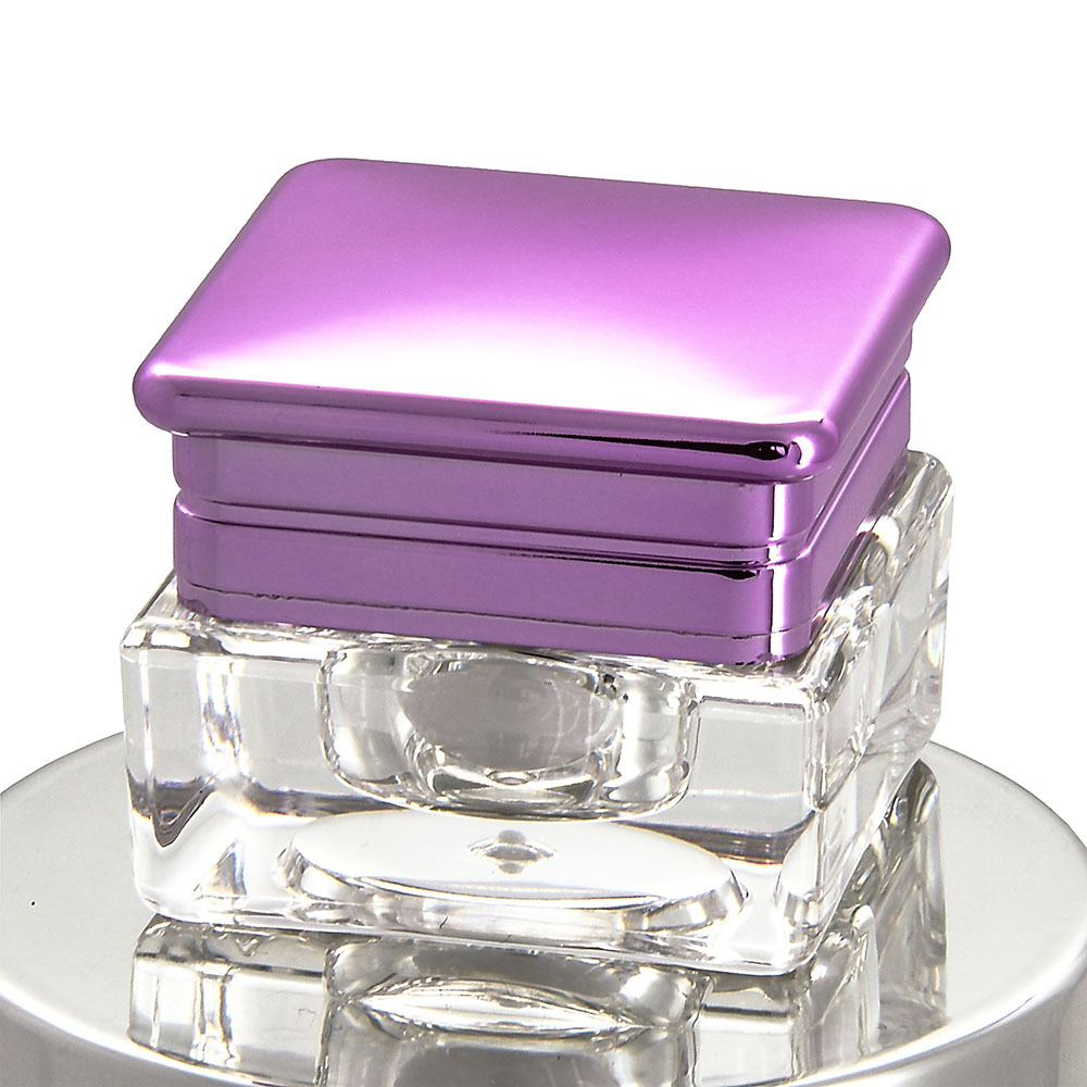 Hot sale 15g Acrylic square shape crystal portable split cream jar