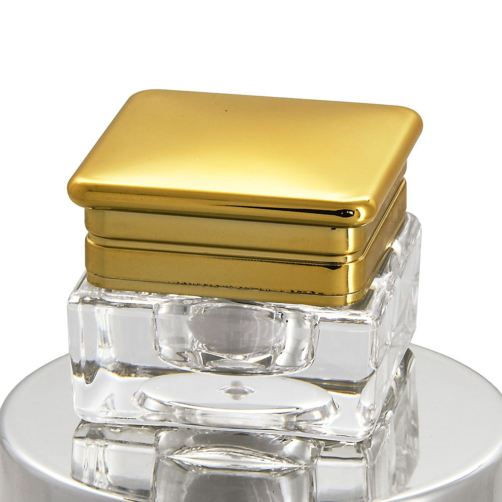 Hot sale 15g Acrylic square shape crystal portable split cream jar