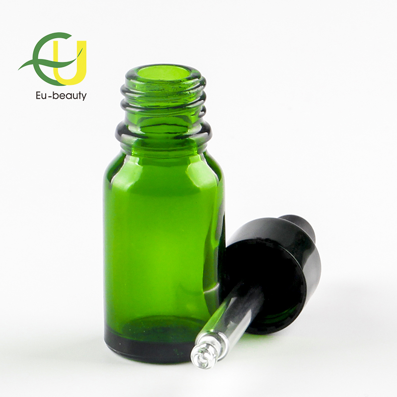 Hot sale 18/410,18/400,20/400,24/400 10ml bottl eye bottles essential oil black glass bottle dropper container/