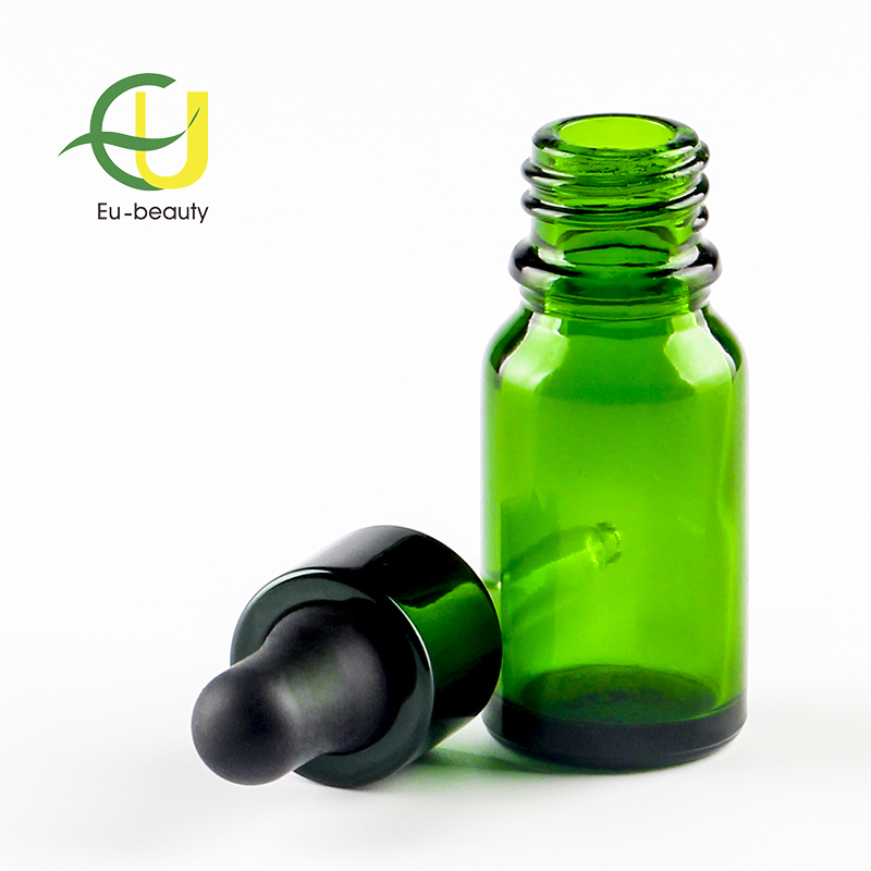 Hot sale 18/410,18/400,20/400,24/400 10ml bottl eye bottles essential oil black glass bottle dropper container/