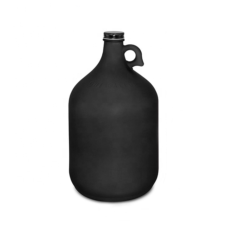 Hot sale 1L 2L black glass beer bottle glass growlers for beer
