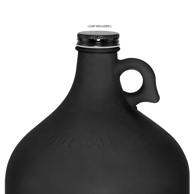 Hot sale 1L 2L black glass beer bottle glass growlers for beer