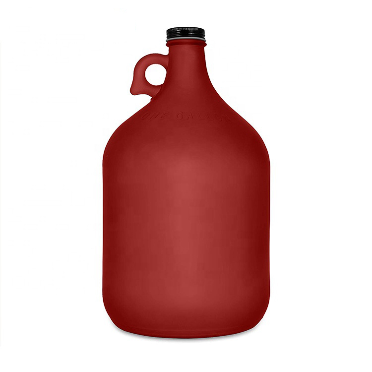 Hot sale 1L 2L black glass beer bottle glass growlers for beer