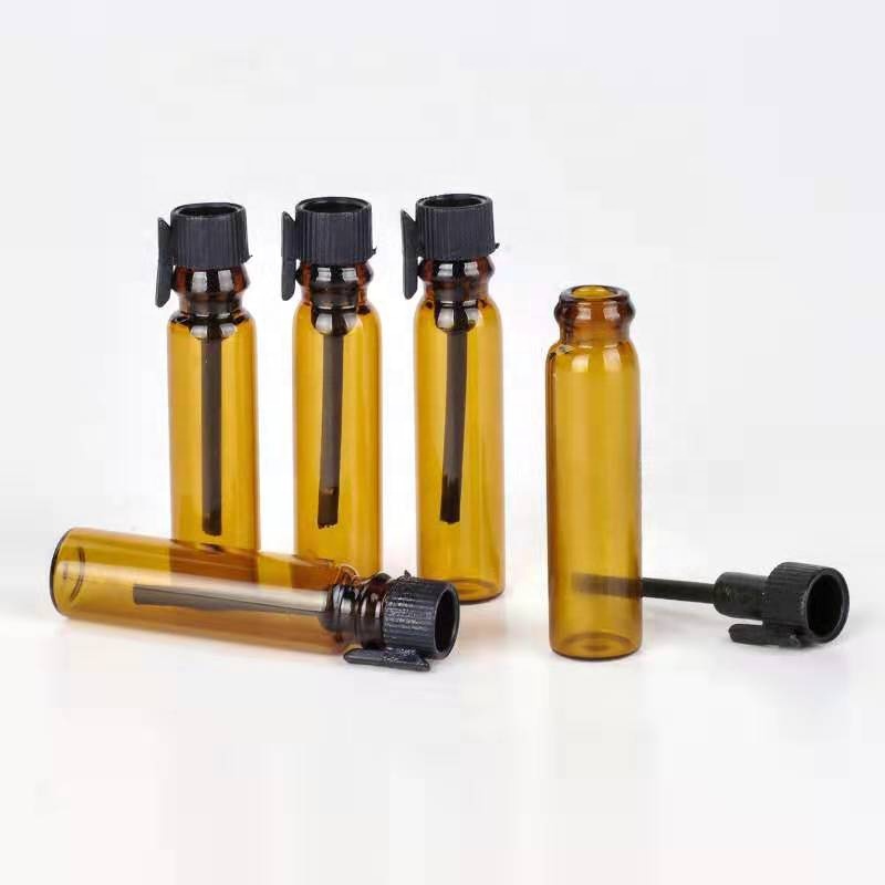 Hot sale 1ml Cosmetic Packaging Clear Amber Empty Perfume Glass Bottle