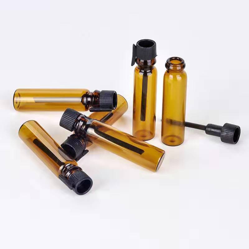 Hot sale 1ml Cosmetic Packaging Clear Amber Empty Perfume Glass Bottle