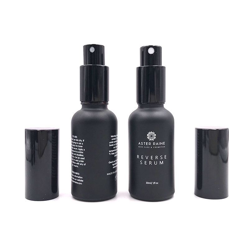 Hot sale 1oz 5ml 10ml 15ml 20ml 30ml 50ml 100ml matte black frosted essential oil glass dropper bottle with pipette