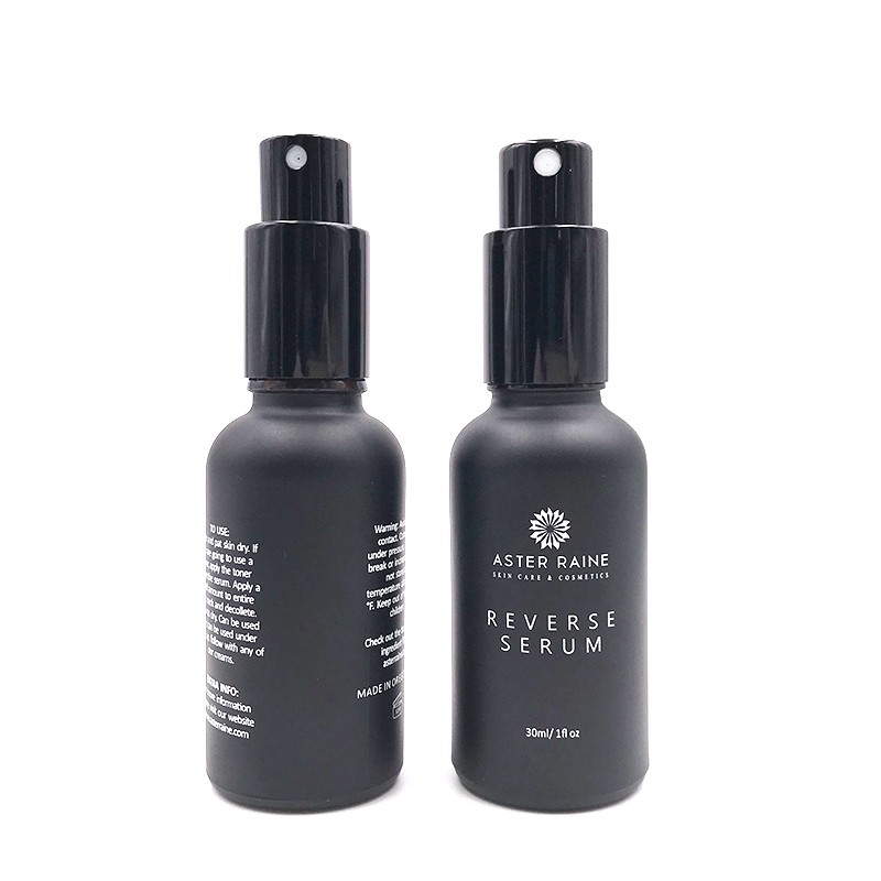 Hot sale 1oz 5ml 10ml 15ml 20ml 30ml 50ml 100ml matte black frosted essential oil glass dropper bottle with pipette