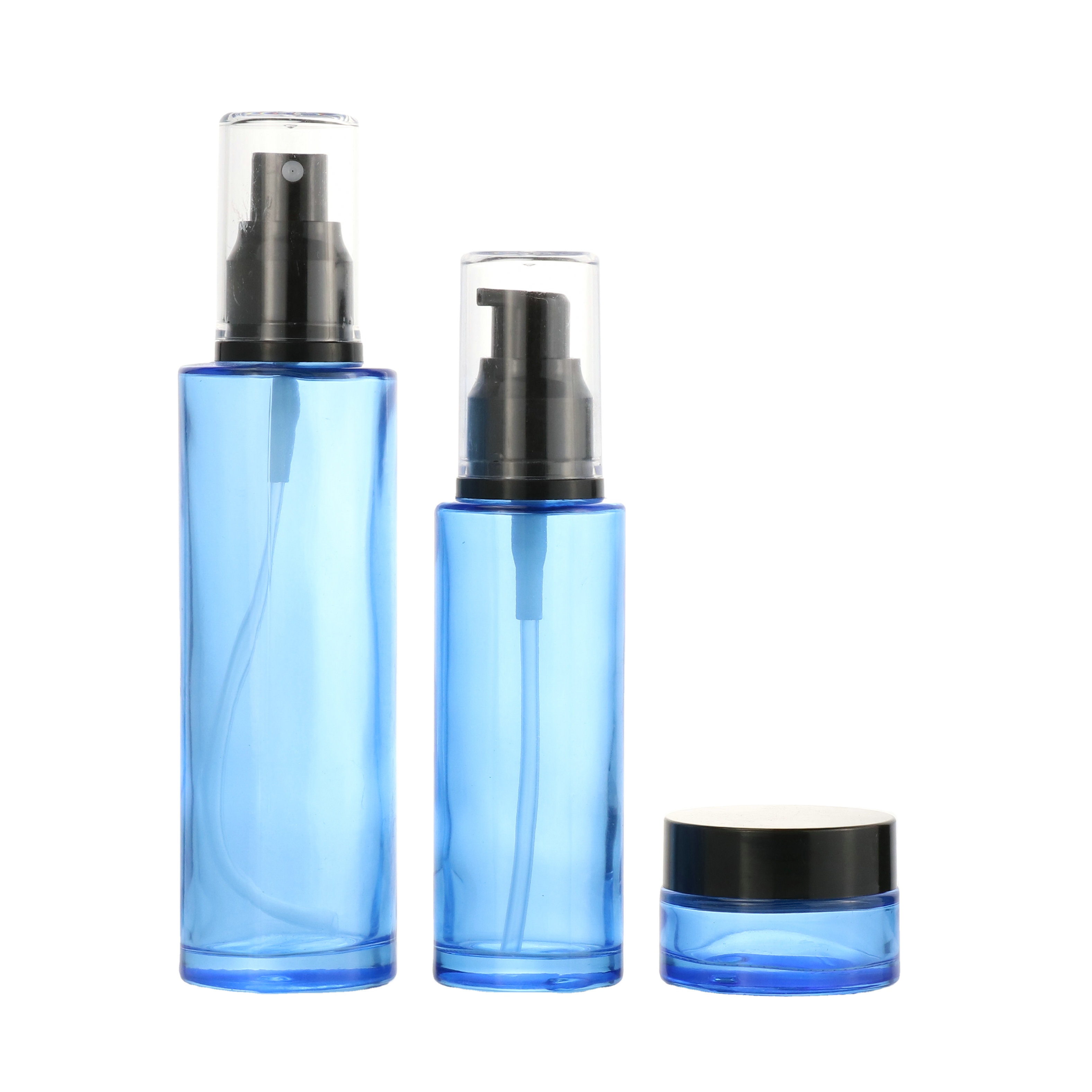 Hot sale 20/415 Flat shoulder Round Frosted Serum Glass bottle dropper 30ml 1oz with silver top for cosmetic packaging