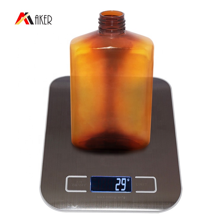 Hot sale 200ml empty amber color PET hair plastic shampoo bottle with disc cap