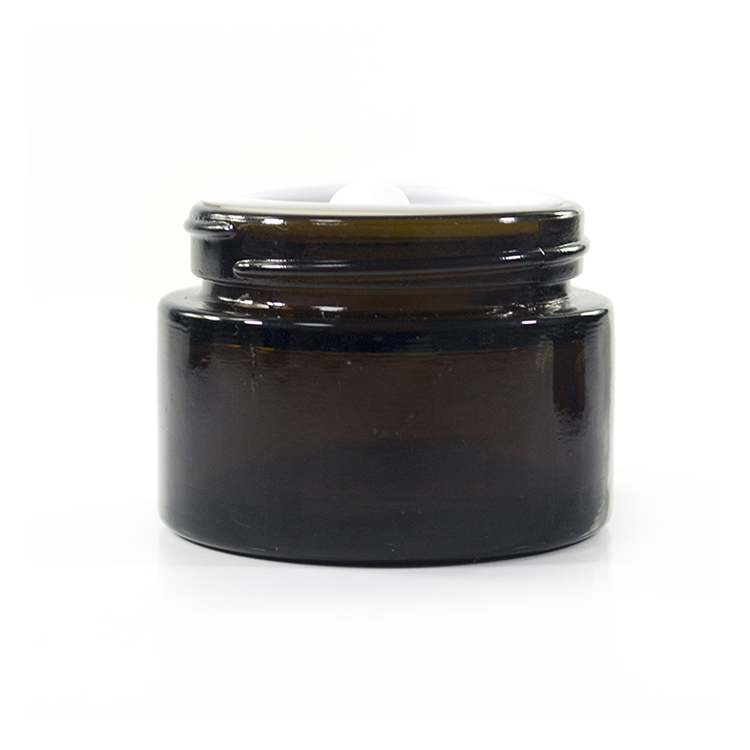 Hot sale 20g 30g 50g amber glass cream jar with cap