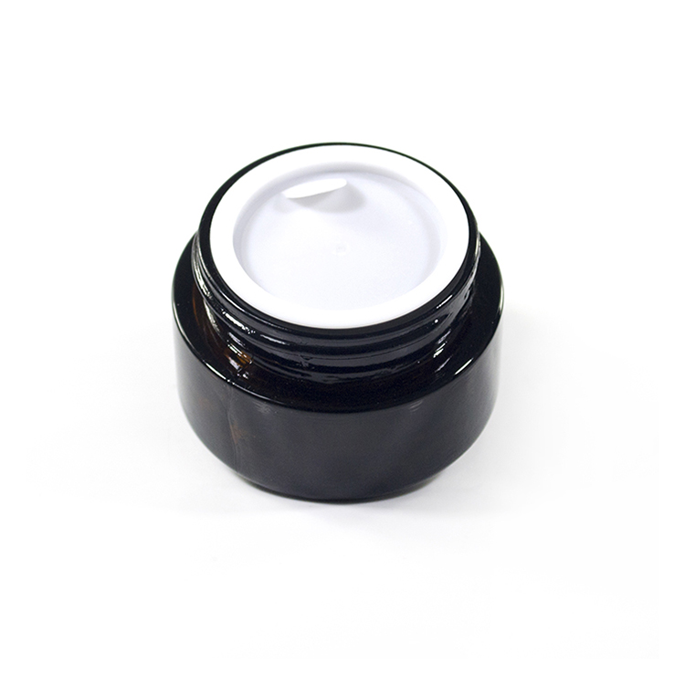 Hot sale 20g 30g 50g amber glass cream jar with cap