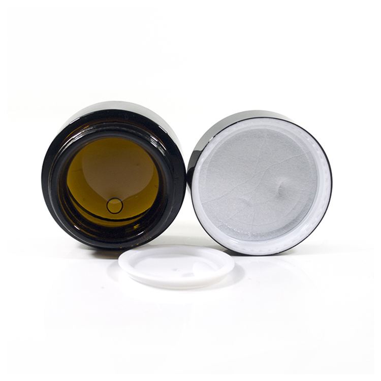 Hot sale 20g 30g 50g amber glass cream jar with cap