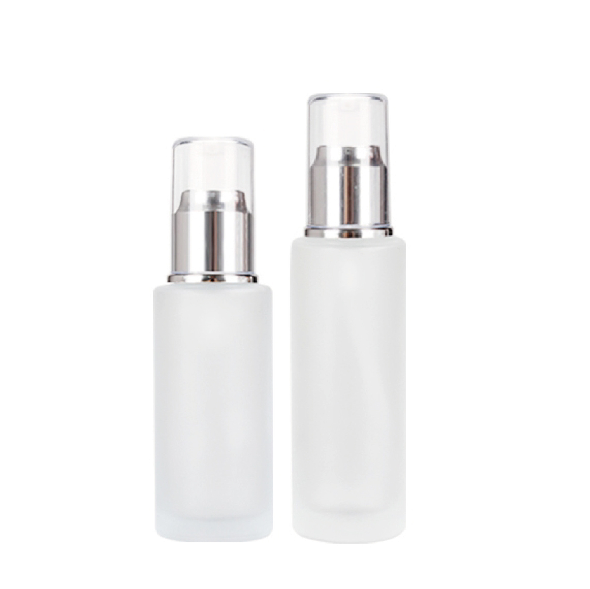 Hot sale 20ml-120ml cylinder clear frosted glass mist spray bottle